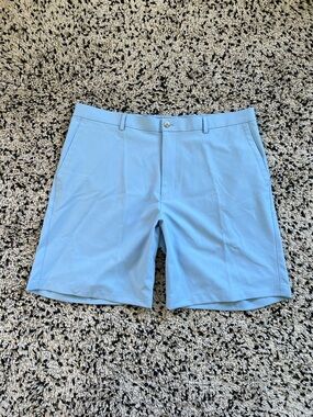 Peter Millar Wicking Golf Shorts Light Blue Jupiter Hills Club Logo Men’s 38